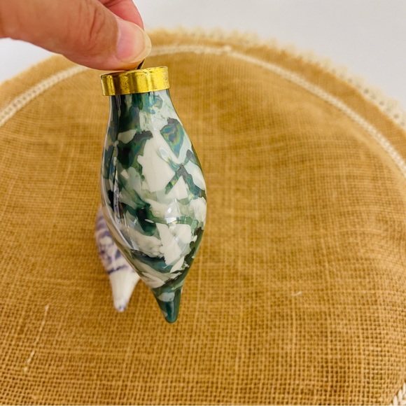 Vintage Alcohol Ink handmade Art Glass Christmas Ornament set - Picture 2 of 5